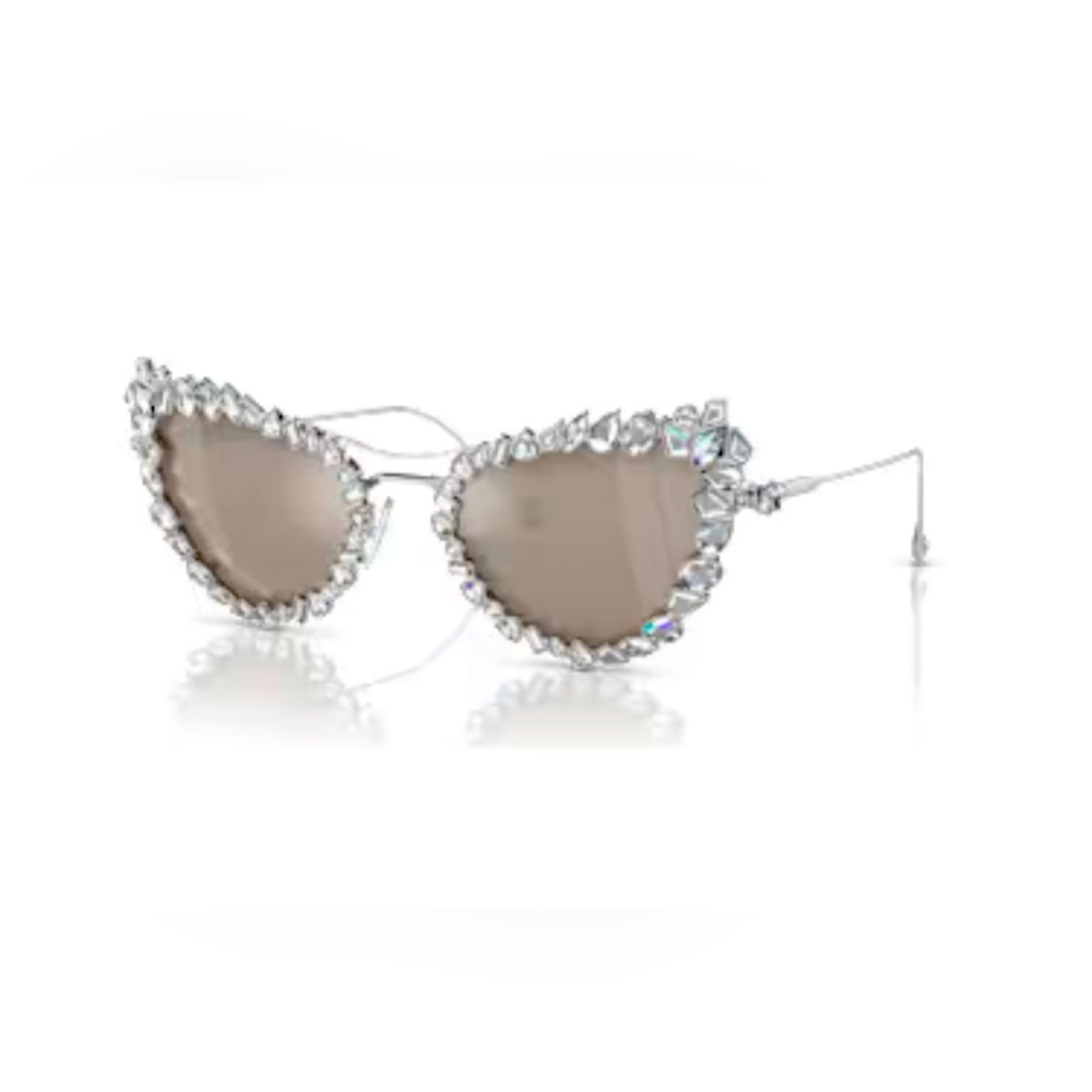 2 in 1 clip-on sunglasses, Statement, Cat-eye shape, SK7011, White